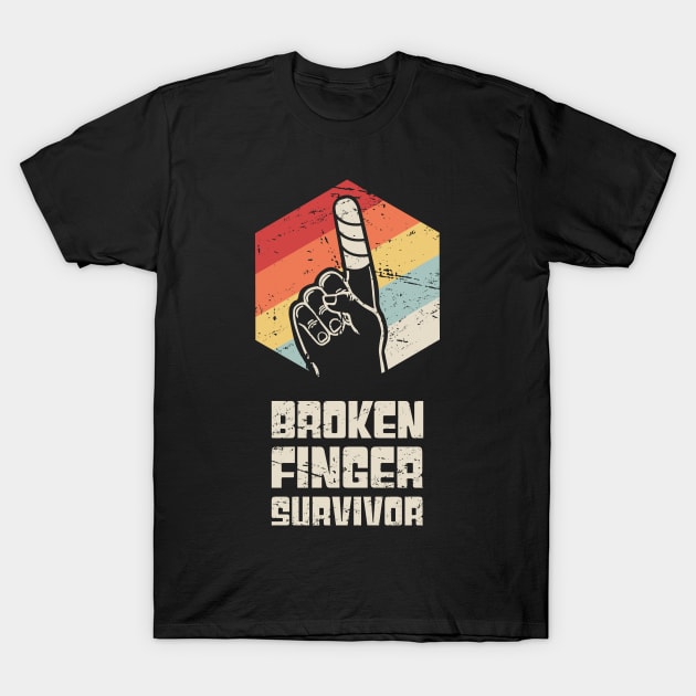 Survivor - Get Well Gift Fractured Broken Finger T-Shirt by MeatMan